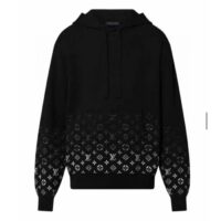 Louis Vuitton Men LV Monogram Gradient Hoodie Cotton Black White (10)