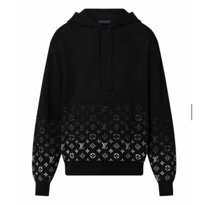 Louis Vuitton Men LV Monogram Gradient Hoodie Cotton Black White