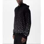 Louis Vuitton Men LV Monogram Gradient Hoodie Cotton Black White - Imagen 13