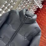 Louis Vuitton Women LV Monogram Leather Hooded Down Jacket Black Lamb Leather Anthracite Regular Fit - Imagen 6