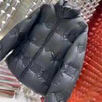 Louis Vuitton Men LV Monogram Leather Hooded Down Jacket Black Lamb Leather Anthracite Regular Fit (11)