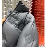 Louis Vuitton Women LV Monogram Leather Hooded Down Jacket Black Lamb Leather Anthracite Regular Fit - Imagen 9