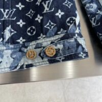 Louis Vuitton Men LV Monogram Printed Denim Jacket Regular Fit Printed Monogram Flower (1)