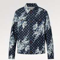 Louis Vuitton Men LV Monogram Printed Denim Jacket Regular Fit Printed Monogram Flower (1)