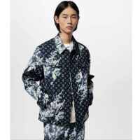 Louis Vuitton Men LV Monogram Printed Denim Jacket Regular Fit Printed Monogram Flower (1)