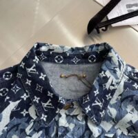 Louis Vuitton Men LV Monogram Printed Denim Jacket Regular Fit Printed Monogram Flower (1)