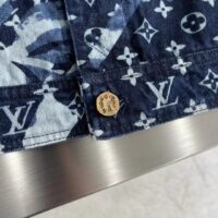 Louis Vuitton Men LV Monogram Printed Denim Jacket Regular Fit Printed Monogram Flower (1)