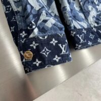 Louis Vuitton Men LV Monogram Printed Denim Jacket Regular Fit Printed Monogram Flower (1)