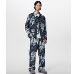 Louis Vuitton Men LV Monogram Printed Denim Pants Regular Fit Printed Monogram Flower - immagine 12