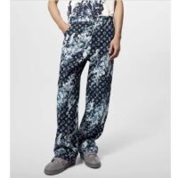 Louis Vuitton Men LV Monogram Printed Denim Pants Regular Fit Printed Monogram Flower (8)