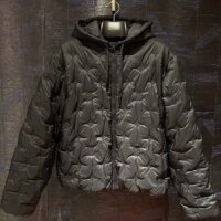 Louis Vuitton Men LV Monogram Quilted Hooded Blouson Regular Fit Allover Monogram Draw Cords Padded (3)