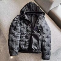 Louis Vuitton Men LV Monogram Quilted Hooded Blouson Regular Fit Allover Monogram Draw Cords Padded (3)