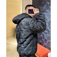 Louis Vuitton Men LV Monogram Quilted Hooded Blouson Regular Fit Allover Monogram Draw Cords Padded (3)