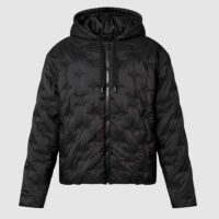 Louis Vuitton Men LV Monogram Quilted Hooded Blouson Regular Fit Allover Monogram Draw Cords Padded (3)