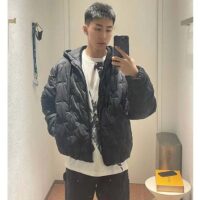 Louis Vuitton Men LV Monogram Quilted Hooded Blouson Regular Fit Allover Monogram Draw Cords Padded (3)