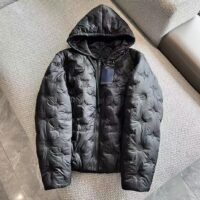 Louis Vuitton Men LV Monogram Quilted Hooded Blouson Regular Fit Allover Monogram Draw Cords Padded (3)