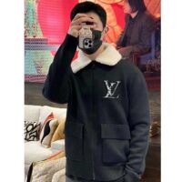 Louis Vuitton Men LV SKI Wool Blouson With Shearling Collar Regular Fit LV Ice Black (7)