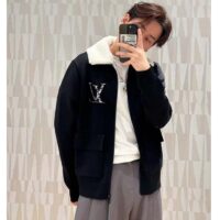 Louis Vuitton Men LV SKI Wool Blouson With Shearling Collar Regular Fit LV Ice Black (7)