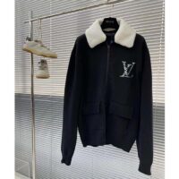 Louis Vuitton Men LV SKI Wool Blouson With Shearling Collar Regular Fit LV Ice Black (7)