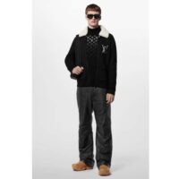 Louis Vuitton Men LV SKI Wool Blouson With Shearling Collar Regular Fit LV Ice Black (7)