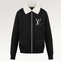 Louis Vuitton Men LV SKI Wool Blouson With Shearling Collar Regular Fit LV Ice Black (7)