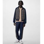 Louis Vuitton Men LV Technical Cotton Zipped Track Top Regular Fit Monogram Sand Jacquard High Jersey Collar – Bild 10