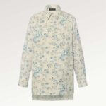 Louis Vuitton Herren LV Einhorn Print Hemd Baumwolle Seide Grau meliert Regular Fit