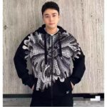 Louis Vuitton Men LV x YK Psychedelic Flower Zipped Hoodie Wool Polyamide Black White Regular Fit - Imagen 11