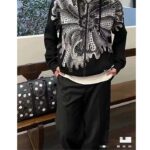 Louis Vuitton Men LV x YK Psychedelic Flower Zipped Hoodie Wool Polyamide Black White Regular Fit - Imagen 12