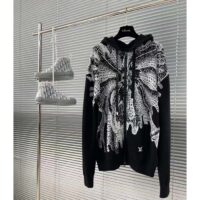 Louis Vuitton Men LV x YK Psychedelic Flower Zipped Hoodie Wool Polyamide Black White Regular Fit (15)