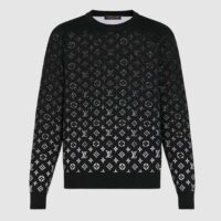 Louis Vuitton Men Lvse Monogram Degrade Crewneck Cotton Black White Slightly Loose Fit (7)