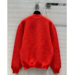 Louis Vuitton Women Wool Cardigan Regular Fit LV Epi XL Knitted Motif Red Certified Merino - Imagen 3