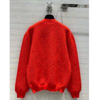 Louis Vuitton Men Wool Cardigan Regular Fit LV Epi XL Knitted Motif Red Certified Merino (9)