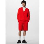 Louis Vuitton Men Wool Cardigan Regular Fit LV Epi XL Knitted Motif Red Certified Merino - immagine 14
