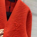 Louis Vuitton Women Wool Cardigan Regular Fit LV Epi XL Knitted Motif Red Certified Merino - Imagen 8
