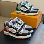 Louis Vuitton Unisex Exclusively Online LV Trainer Sneaker Green Grained Calf Leather Monogram Canvas - Image 8