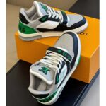 Louis Vuitton Unisex Exclusively Online LV Trainer Sneaker Green Grained Calf Leather Monogram Canvas - Image 4