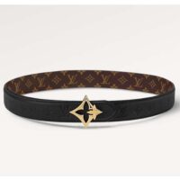 Louis Vuitton Unisex LV Flowergram 30 MM Reversible Belt Monogram Canvas Black Empreinte Leather (7)