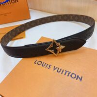Louis Vuitton Unisex LV Flowergram 30 MM Reversible Belt Monogram Canvas Black Empreinte Leather (7)