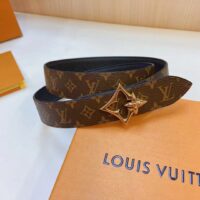 Louis Vuitton Unisex LV Flowergram 30 MM Reversible Belt Monogram Canvas Black Empreinte Leather (7)