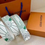 Louis Vuitton Unisex LV Imprint 40 MM Reversible Belt White Leather Silver-Colour Hardware - Image 4