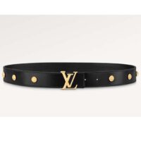 Louis Vuitton Unisex LV Initiales Studs 30mm Reversible Belt Black Leather Metal Studs (3)
