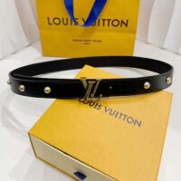 Louis Vuitton Unisex LV Initiales Studs 30mm Reversible Belt Black Leather Metal Studs (3)