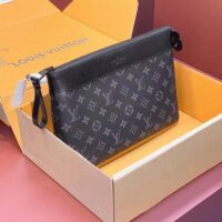 Louis Vuitton Unisex LV Pochette Voyage Souple Monogram Eclipse Coated Canvas Cowhide-Leather (9)