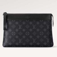 Louis Vuitton Unisex LV Pochette Voyage Souple Monogram Eclipse Coated Canvas Cowhide-Leather (9)