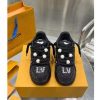 Louis Vuitton Unisex LV Trainer Maxi Sneaker Black Swarovski™ Crystals Textile Laces Rubber Outsole (3)