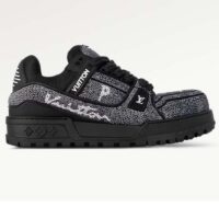 Louis Vuitton Unisex LV Trainer Maxi Sneaker Black Swarovski™ Crystals Textile Laces Rubber Outsole (3)