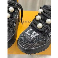 Louis Vuitton Unisex LV Trainer Maxi Sneaker Black Swarovski™ Crystals Textile Laces Rubber Outsole (3)