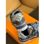 Louis Vuitton Unisex LV Trainer Sneaker Blue Monogram Denim Rubber Outsole Monogram Flowers - Imagen 11