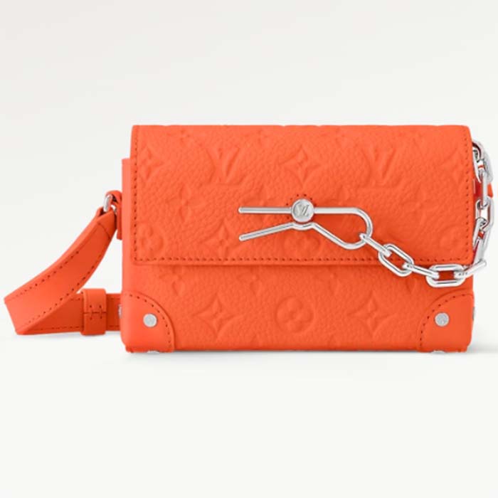 Louis Vuitton Unisex Steamer Wearable Wallet Orange Taurillon Monogram Cowhide Leather